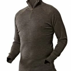 Discount ⌛ Harkila All Season 👕 Shirt zip-neck Shadow Brown 😉