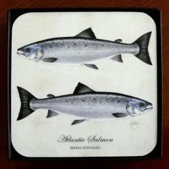 Promo 🥰 Mayfly Art Atlantic Salmon Coaster - Individual 🥰