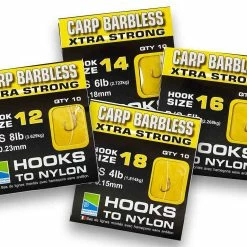 Wholesale 😀 Preston Innovations Barbless Carp XTra Strong Hooks To Nylon 😍