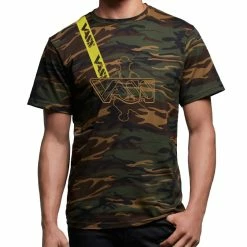 Top 10 🎉 Embroidered Cotton Camo T-Shirt with Yellow Vass Brace Strap ⌛