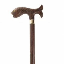 Budget 🛒 Classic Canes Brown Fish Hardwood Cane ✨