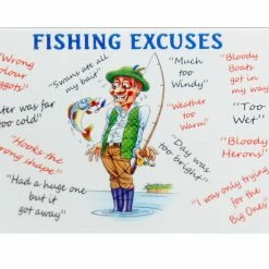 Buy 😀 Just Fish Fisherman's Excuses Wood Fridge Magnet 💯