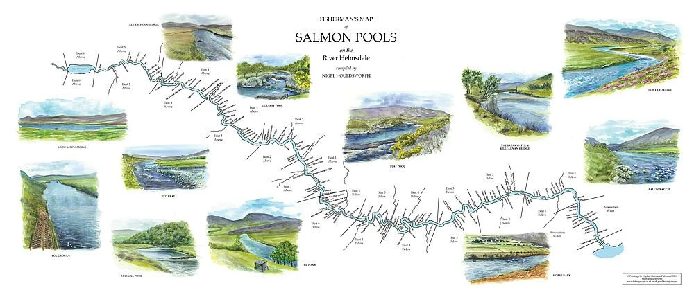 Wholesale ❤️ Fishing Maps Fishermans Map Helmsdale River ❤️ 1 Wholesale ❤️ Fishing Maps Fishermans Map Helmsdale River ❤️