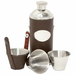 Flash Sale 🤩 David Nickerson Leather Hunters Flask Brown 👍