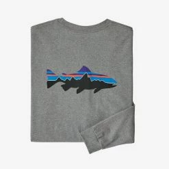 Outlet 🎁 Patagonia M's Long Sleeve Fitz Roy Trout Responsibili-Tee 🌟