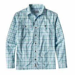 Budget ✨ Patagonia Men's Island Hopper II 👕 Shirt (SP15) 🥰 -Glasgow Angling Sales m s l s island hopper ii shirt amberjack bend blue