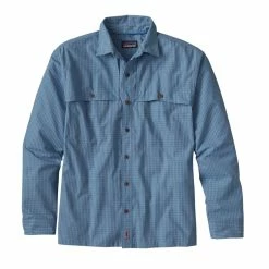 Budget ✨ Patagonia Men's Island Hopper II 👕 Shirt (SP15) 🥰 -Glasgow Angling Sales m s l s island hopper ii shirt owens bandana blue