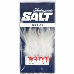 Budget 🔥 Shakespeare Mackerel Feathers White Rig 7 Hook 🎉