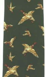 Outlet 👏 Just Fish Mallard Flight Green Silk Tie 🎉