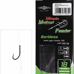 Hot Sale ⭐ Mikado Method Feeder Rig - With Hair - Barbless Hook 8pc 😉