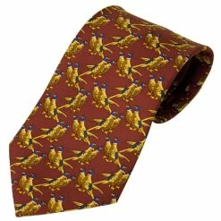 Brand new 💯 Bisley Solid Red Pheasants Silk Tie 😀