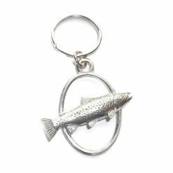 New ⭐ Just Fish Pewter Keyring Brown Trout ⌛