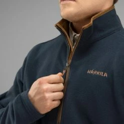 Outlet 🥰 Harkila Sandhem Fleece Pullover 🥰 -Glasgow Angling Sales sandhem fleece pullover dark navy a