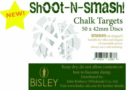 Brand new ๐ Bisley Shoot N Smash 42mm Chalk Targets (50 Box) ๐ 1 Brand new ๐ Bisley Shoot N Smash 42mm Chalk Targets (50 Box) ๐