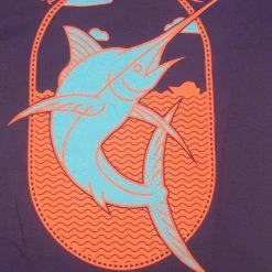 Discount 🎁 Costa Del Mar Southern Charm Purple Short Sleeve Ladies T-Shirt ❤️