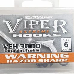 Promo 🥰 Lureflash Viper Extreme Outpoint Treble Hooks 😀