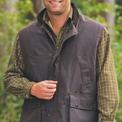 Deals ⌛ Champion Wax Waistcoat Lanark Brown 👍