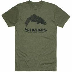 Coupon 😉 Simms Wood Trout Fill T-Shirt 😉 -Glasgow Angling Sales wood trout fill t shirt military heather