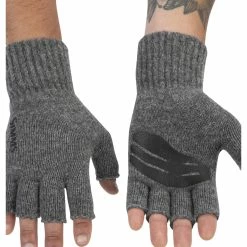 Discount 😍 Simms Wool Half Finger Glove Steel ❤️ -Glasgow Angling Sales wool half finger glove steel c